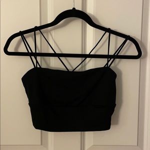 UO Black Strappy Crop Top